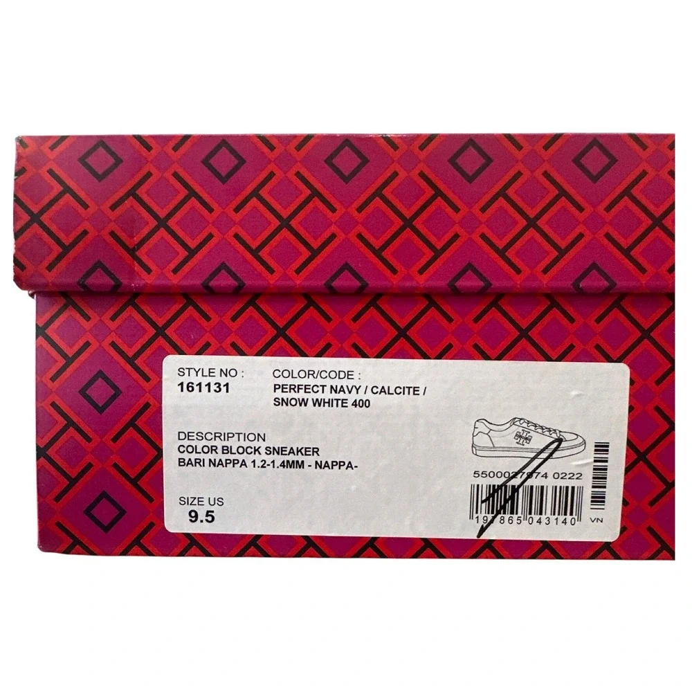 Tory Burch Color Block T Logo Leather Sneakers 9.5 Box Style 161131